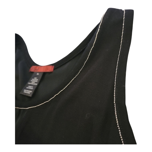 BKE Red Womens Black Flowing Tank Top With Rinstone Embellishments Size Xlarge - Picture 2 of 8